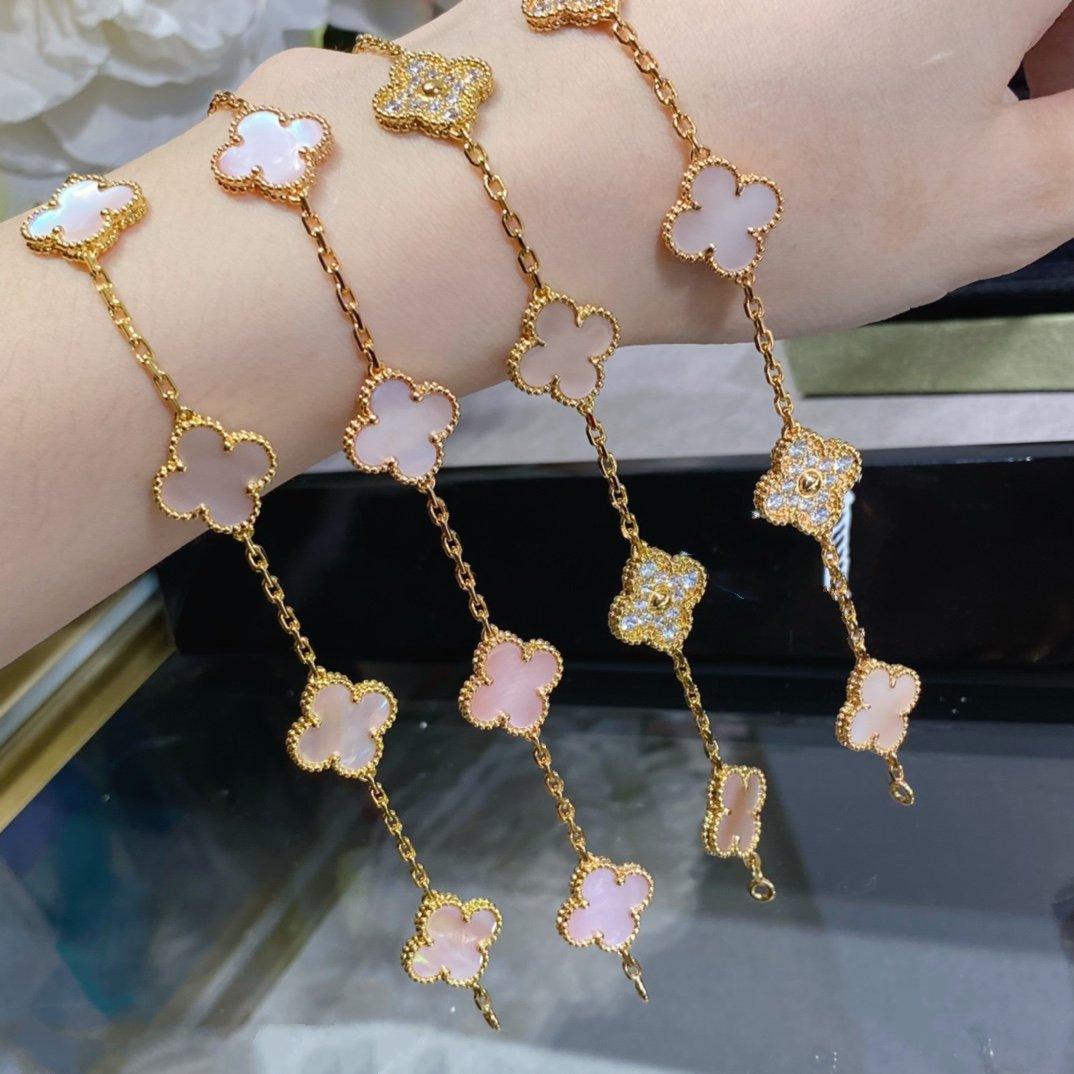 [Solara Jewelry] KLEEBRAUM 5 MOTIV DIAMANT PINK MOP PINKGOLD ARMREIF