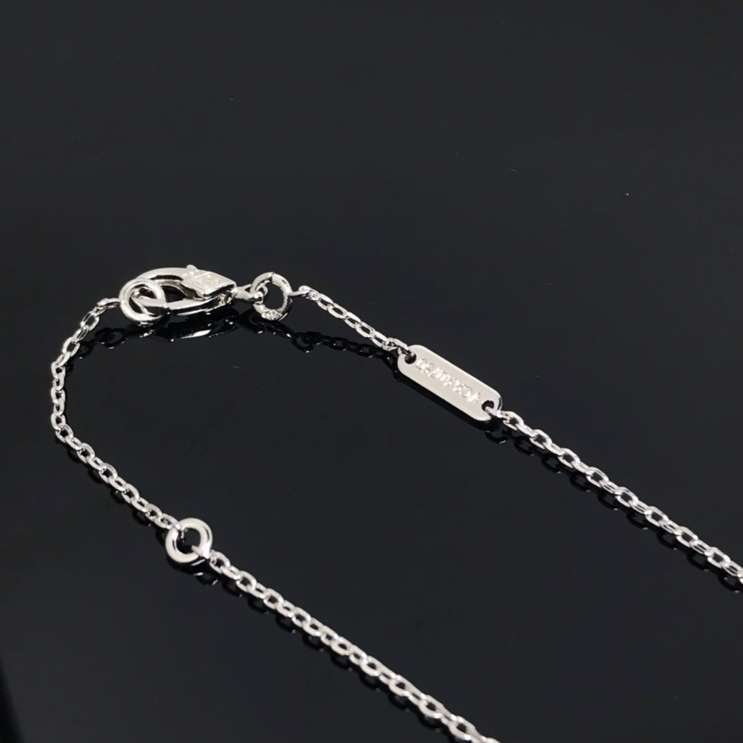 [Solara Jewelry ]CLOVER PIETERSITE SILVER LONG NECKLACE