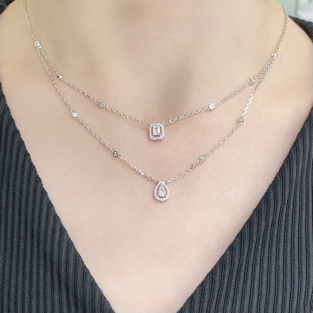 [Solara jewelry]MY TWIN 2ロウダイヤモンドネックレス