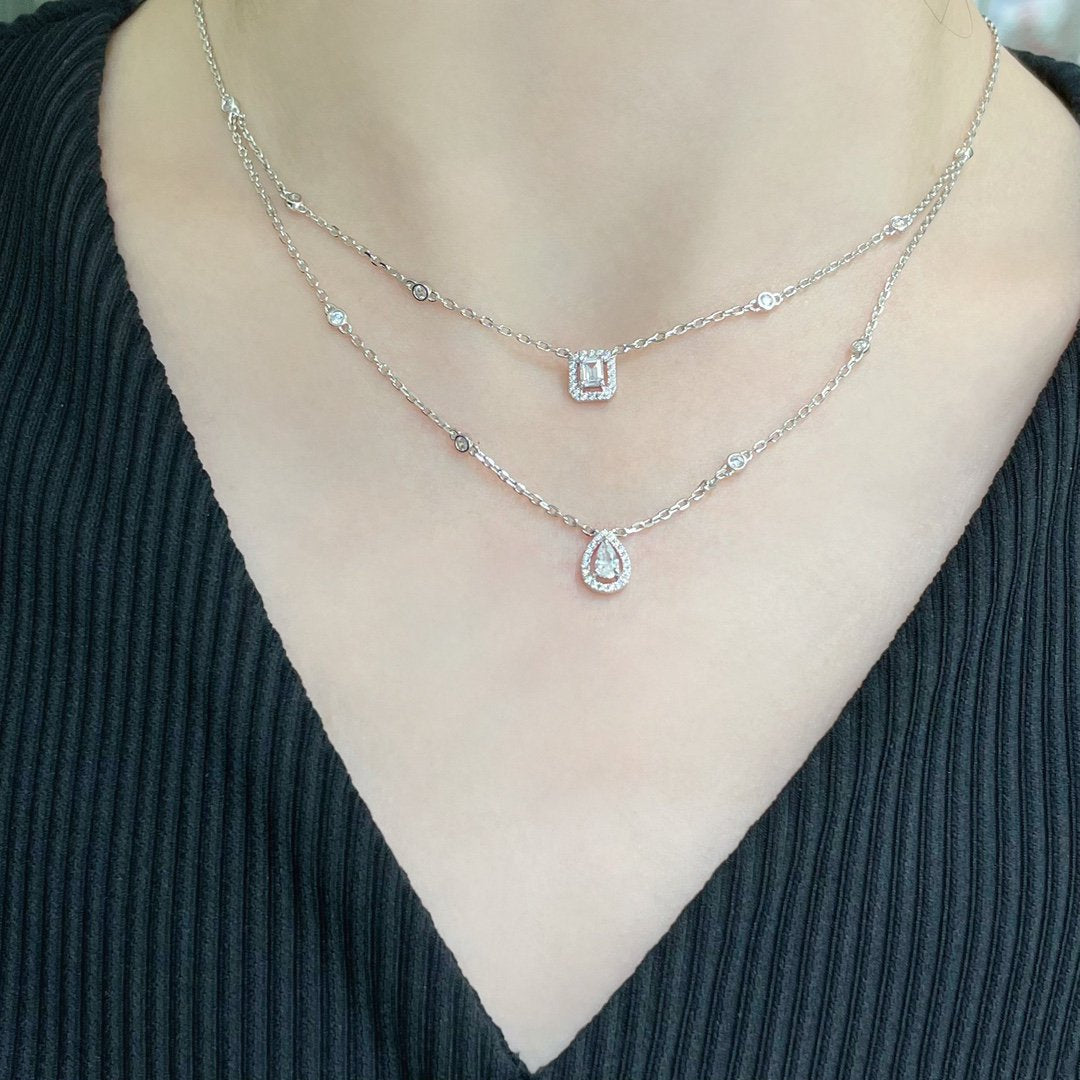 [Solara jewelry]MY TWIN 2ロウダイヤモンドネックレス