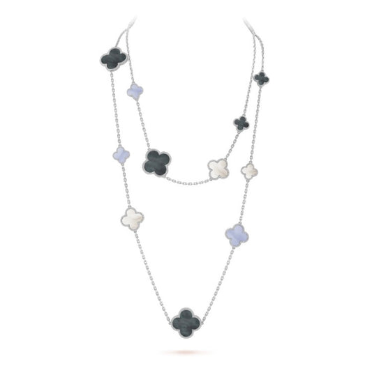 [Solara Jewelry ]KLEE 16 MOTIV CHALCEDON MOP SILBER HALSKETTE