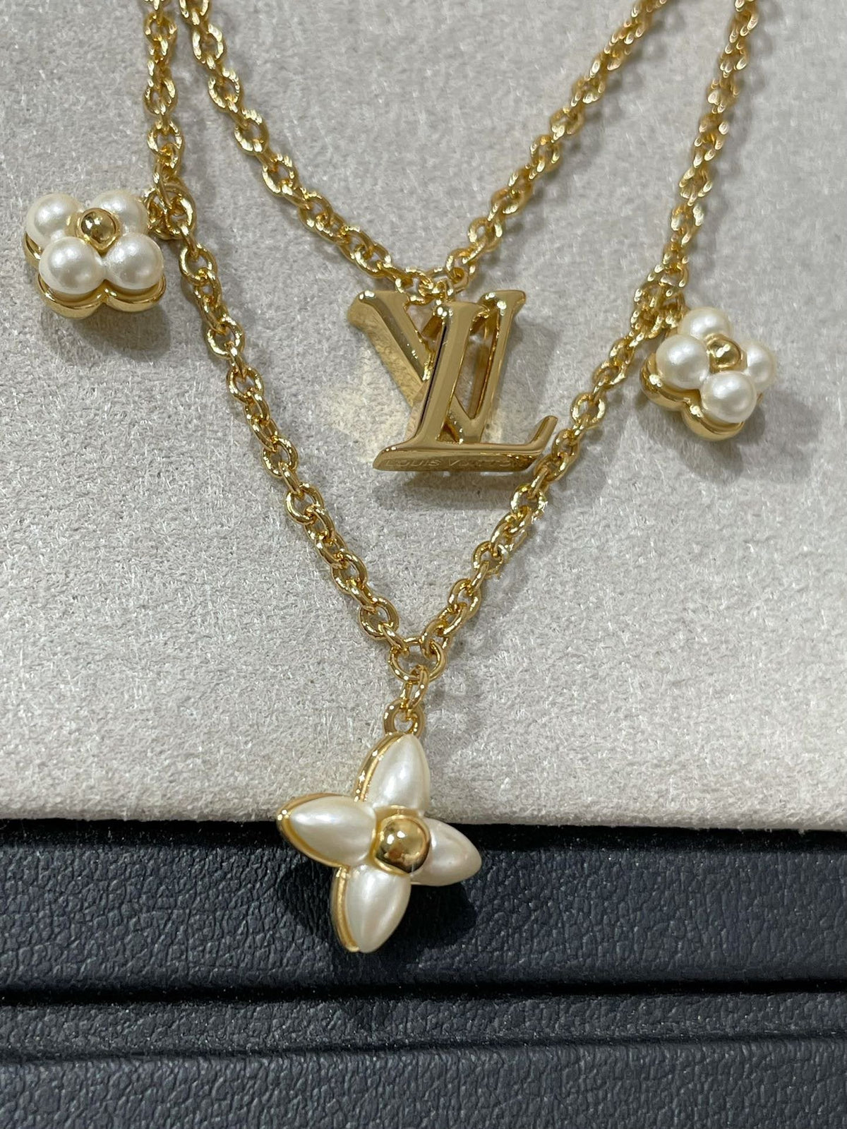 [Solara Jewelry ]FLOWERGRAM GOLD MOP DOUBLE ROW NECKLACE