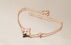 [Solara Jewelry ]STAR PINK MOP 1 DIAMOND PINK GOLD NECKLACE