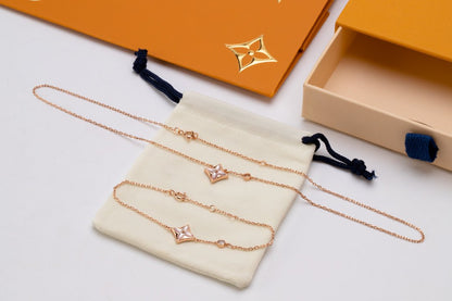 [Solara Jewelry] STAR PINK MOP 1 DIAMOND PINK GOLD HALSKETTE