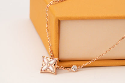 [Solara Jewelry] STAR PINK MOP 1 DIAMOND PINK GOLD HALSKETTE
