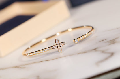 [Solara Jewelry ]IDYLLE GOLD オープンブレスレット ダイヤモンドパヴェ