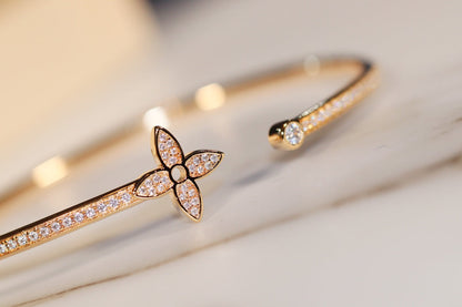 [Solara Jewelry ]IDYLLE GOLD オープンブレスレット ダイヤモンドパヴェ