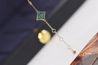 [Solara Jewelry ]スター＆サン 4モチーフ ピンクゴールド マラカイト ブレスレット