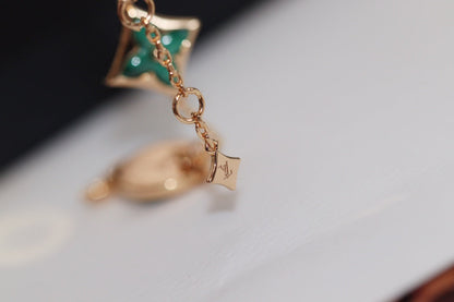 [Solara Jewelry ]スター＆サン 4モチーフ ピンクゴールド マラカイト ブレスレット