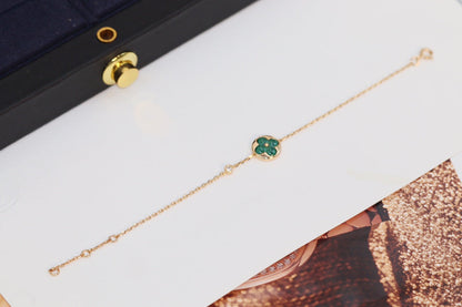 [Solara Jewelry ]スター＆サン 4モチーフ ピンクゴールド マラカイト ブレスレット