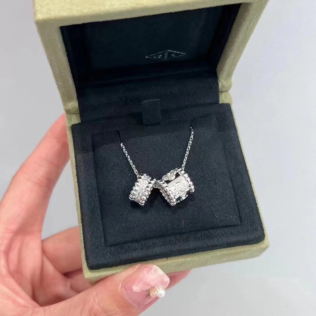 [Solara Jewelry ]ペルレ ダブルペンダント シルバー ダイヤモンド ネックレス
