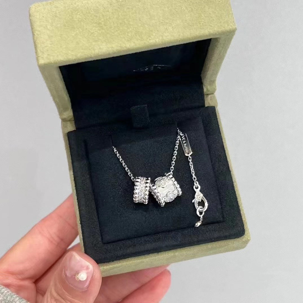 [Solara Jewelry ]ペルレ ダブルペンダント シルバー ダイヤモンド ネックレス