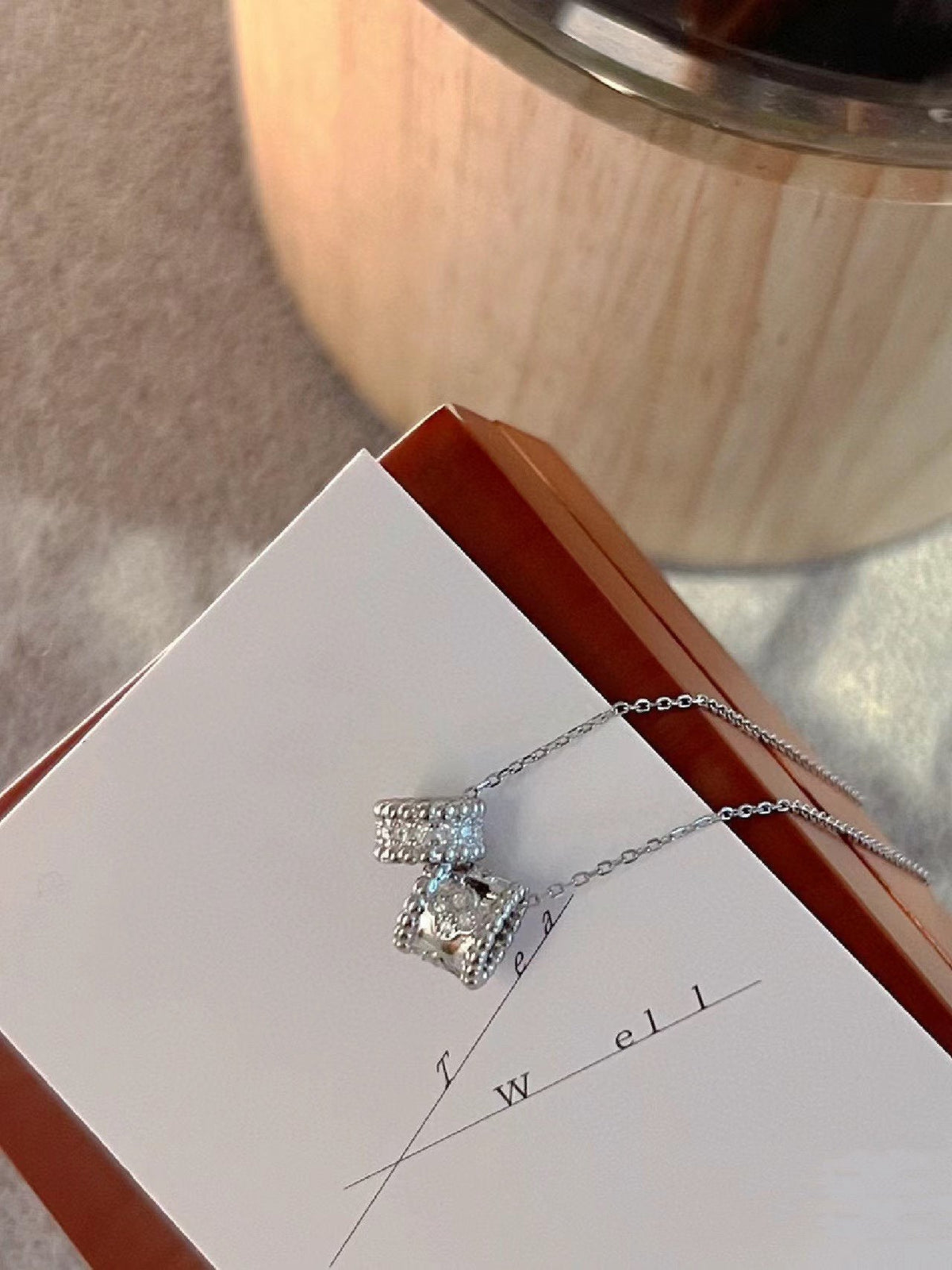 [Solara Jewelry ]ペルレ ダブルペンダント シルバー ダイヤモンド ネックレス