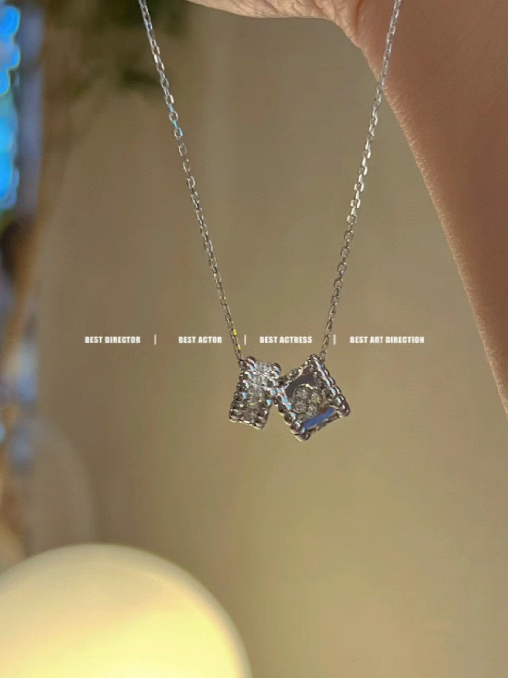 [Solara Jewelry ]ペルレ ダブルペンダント シルバー ダイヤモンド ネックレス