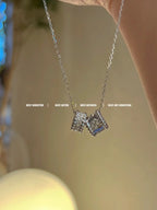 [Solara Jewelry ]ペルレ ダブルペンダント シルバー ダイヤモンド ネックレス