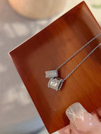 [Solara Jewelry ]ペルレ ダブルペンダント シルバー ダイヤモンド ネックレス