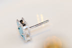 [Solara Jewelry ]CLOVER MINI TURQUOISE SILVER STUD EARRINGS
