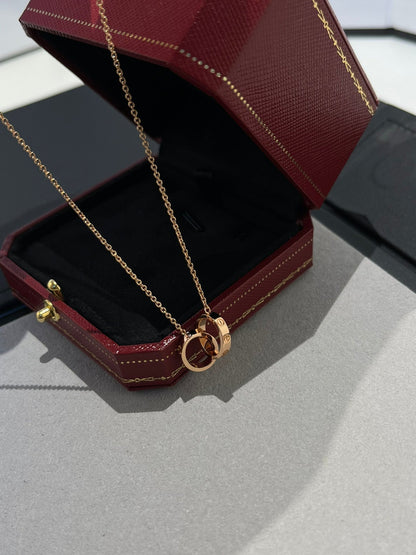 [Solara Schmuck ]LIEBESKETTE DOPPELRING ROSÉGOLD