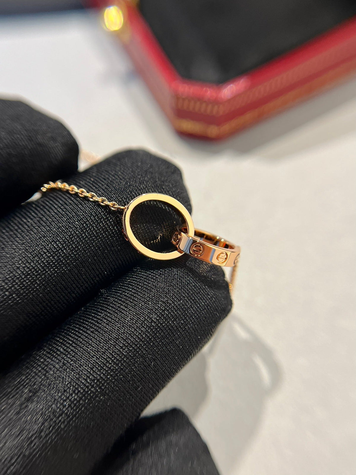 [Solara Schmuck ]LIEBESKETTE DOPPELRING ROSÉGOLD