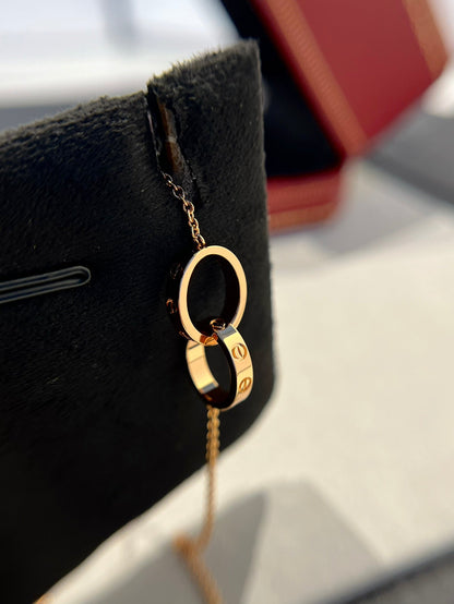 [Solara Schmuck ]LIEBESKETTE DOPPELRING ROSÉGOLD