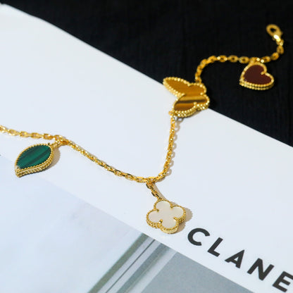 [Solara Jewelry ]ラッキースプリング 5モチーフ ゴールドブレスレット