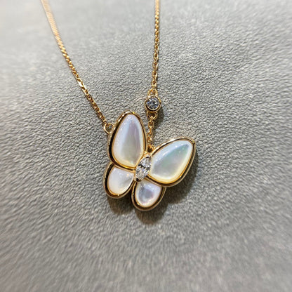 [Solara Jewelry ]SCHMETTERLING MOP DIAMANT HALSKETTE