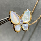 [Solara Jewelry ]バタフライ マザーオブパール ダイヤモンド ネックレス