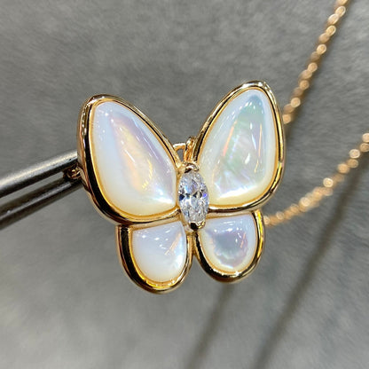 [Solara Jewelry ]SCHMETTERLING MOP DIAMANT HALSKETTE
