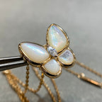 [Solara Jewelry ]バタフライ マザーオブパール ダイヤモンド ネックレス