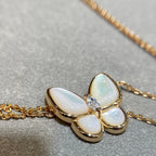 [Solara Jewelry ]バタフライ マザーオブパール ダイヤモンド ネックレス