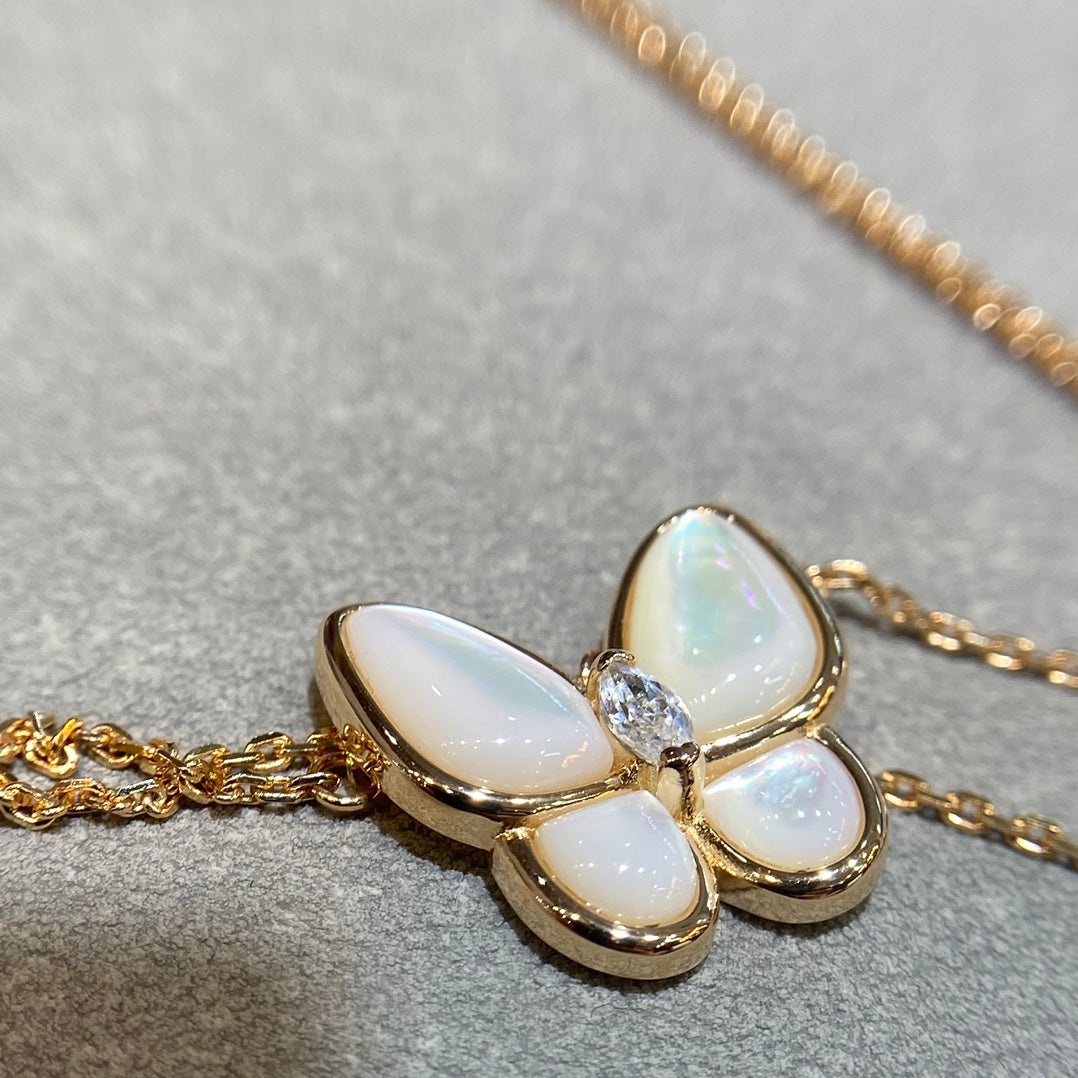 [Solara Jewelry ]SCHMETTERLING MOP DIAMANT HALSKETTE