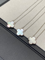 [Solara Jewelry ]CLOVER MEDIUM SILVER WHITE MOP NECKLACE