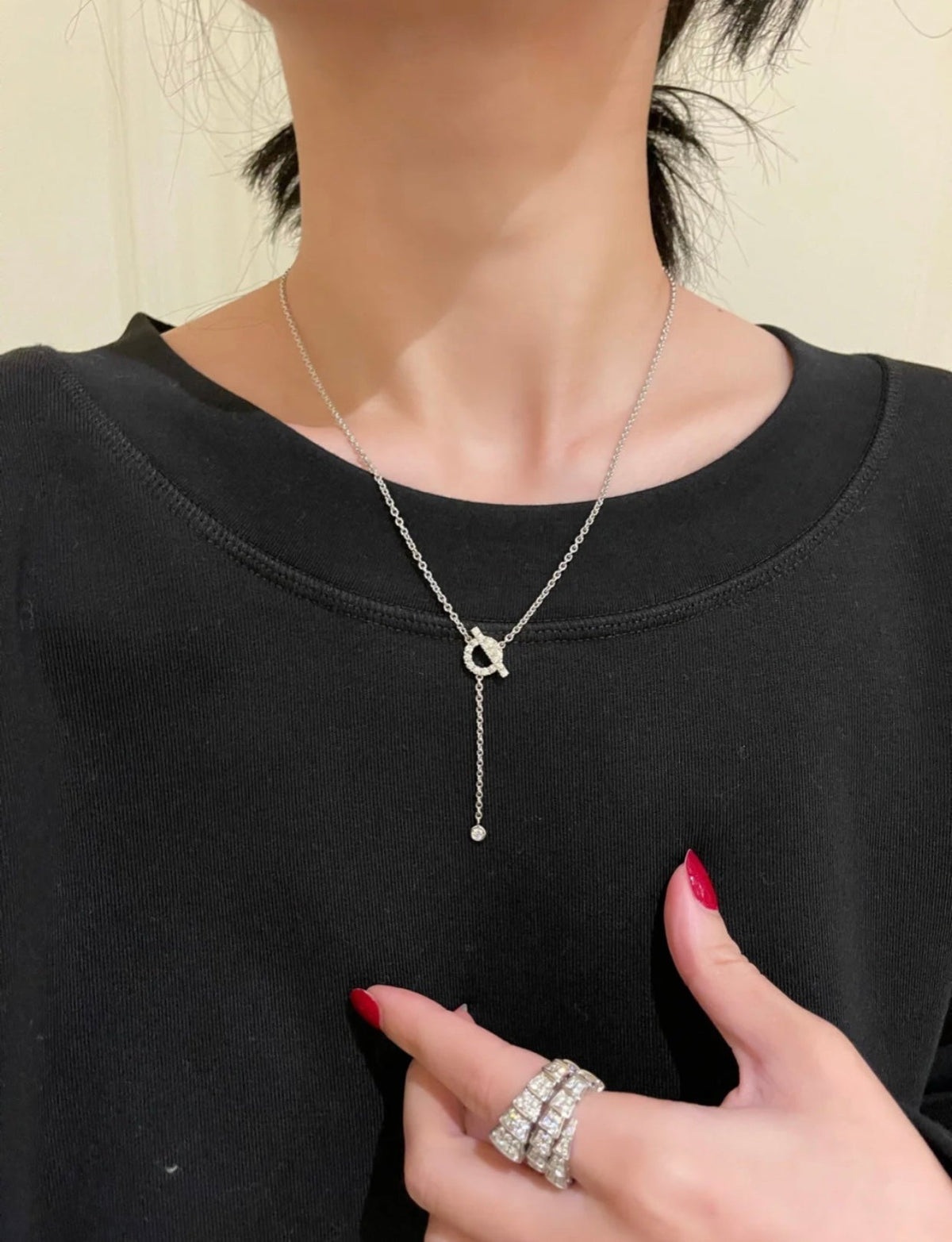 [Solara Jewelry ]FINESSE SILVER DIAMOND NECKLACE