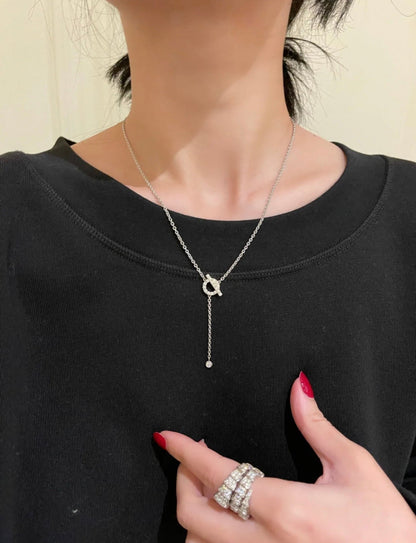 [Solara Jewelry ]FINESSE SILVER DIAMOND NECKLACE
