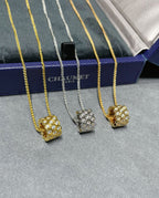 [Solara Jewelry ]BEE LOVE DIAMOND PAVED 3 ROW NECKLACE