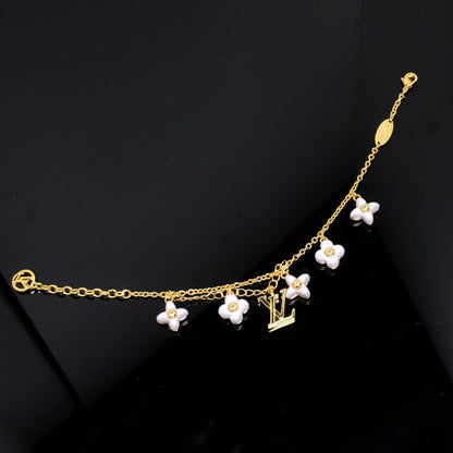 [Solara Jewelry ]ロゴ 6モチーフ スターアンドサン ゴールドブレスレット