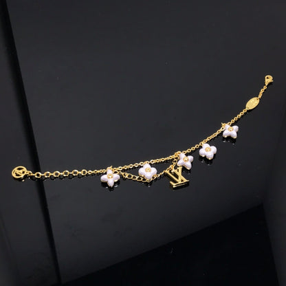 [Solara Jewelry ]ロゴ 6モチーフ スターアンドサン ゴールドブレスレット
