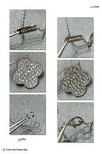 [Solara Jewelry] クローバー 25mm ラージペンダント ダイヤモンドパヴェ シルバーネックレス