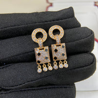 [Solara Jewelry ]Cartier Diamond-Set Tassel Drop Earrings-New Arrival