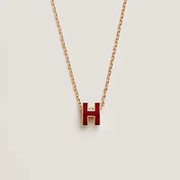 [Solara Jewelry ]HM CLIC RED ENAMEL GOLD NECKLACE