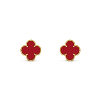[Solara Jewelry ]CLOVER MINI 9.5MM CARNELIAN EARRINGS