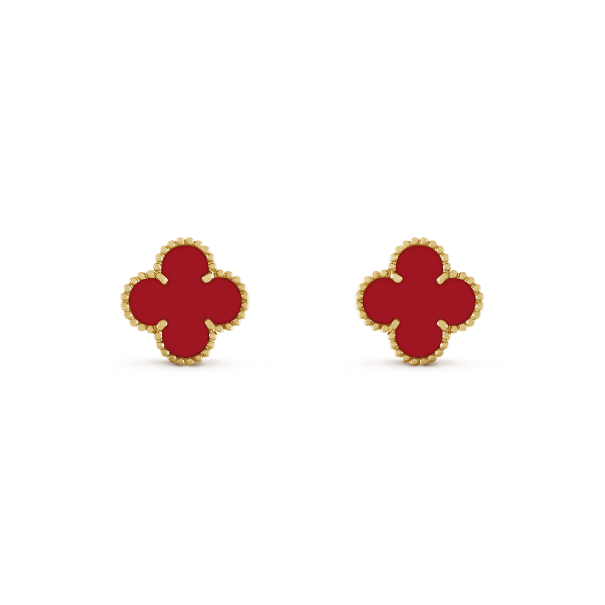 [Solara Jewelry ]CLOVER MINI 9.5MM CARNELIAN EARRINGS