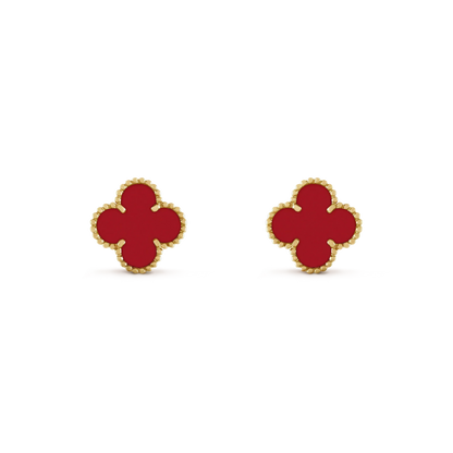 [Solara Jewelry ]KLEEBELATT-MINI-OHRRINGE 9,5MM AUS CARNELIAN