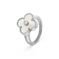 [Solara Jewelry ]CLOVER SILVER MOP DIAMOND RING