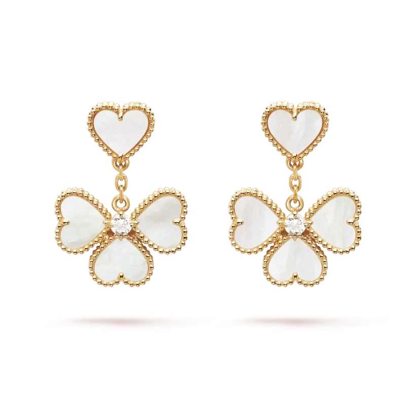 [Solara Jewelry ]クローバースイートホワイトマザーオブパールピアス