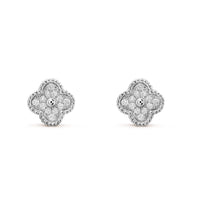 [Solara Jewelry ]CLOVER MINI DIAMOND STUD EARRINGS