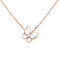 [Solara Jewelry ]バタフライ マザーオブパール ダイヤモンド ネックレス