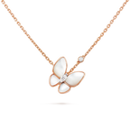 [Solara Jewelry ]バタフライ マザーオブパール ダイヤモンド ネックレス
