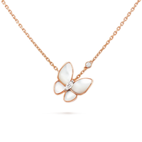 [Solara Jewelry ]BUTTERFLY MOP DIAMOND NECKLACE