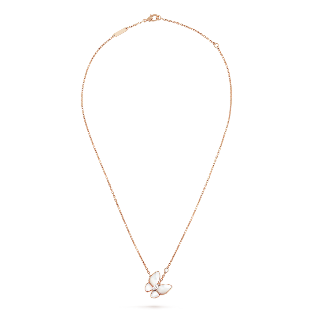 [Solara Jewelry ]バタフライ マザーオブパール ダイヤモンド ネックレス